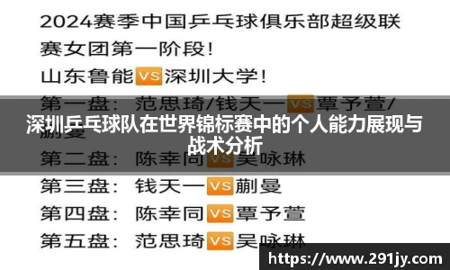 深圳乒乓球队在世界锦标赛中的个人能力展现与战术分析