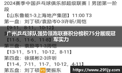 广州乒乓球队强势领跑联赛积分榜积75分展现冠军实力